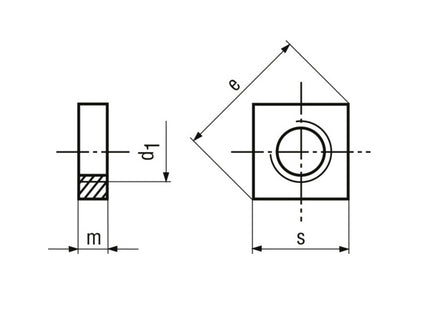 DADO QUADRO BASSO ZINCATO BIANCO UNI 5596 DIN 562