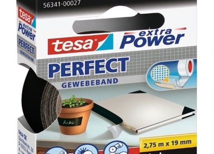TESA NASTRO ADESIVO TELATO EXTRA POWER PERFECT MM19X2,75MT NERO