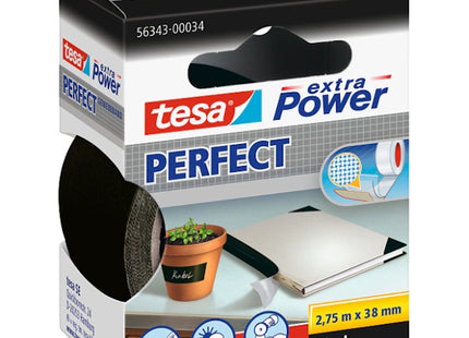 TESA NASTRO ADESIVO TELATO EXTRA POWER PERFECT MM38X2,75MT NERO