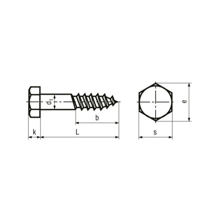 VITE TIRAFONDO PER LEGNO TE ZINCATA BIANCA UNI 704 DIN 571
