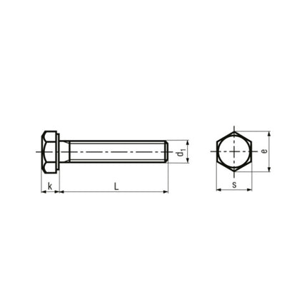 VITE TE INTERAMENTE FILETTATA IN ACCIAIO INOX A2 UNI 5739