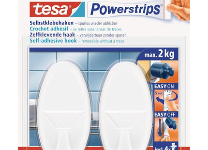 TESA GANCI ADESIVI OVALI LARGE POWERSTRIPS CONF.PZ2 BIANCO*