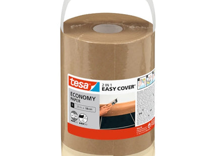TESA CARTA CON NASTRO PER MASCHERATURA EASY COVER MM 180X20MT AVANA