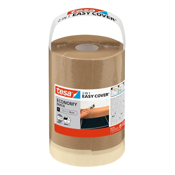 TESA CARTA CON NASTRO PER MASCHERATURA EASY COVER MM 180X20MT AVANA