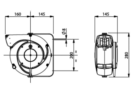 ZECA AVVOLGICAVO CON CAVO DA MT14+1,5 E LAMPADA 329 A LED 230V
