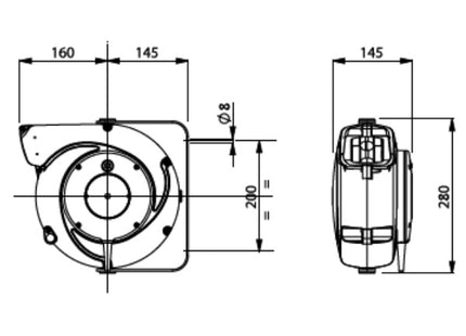 ZECA AVVOLGICAVO CON CAVO DA MT15,5 E PORTALAMPADA T306 230V