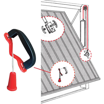 IBFM KIT MANIGLIA E CORDA IN NYLON PER PORTE BASCULANTI ART.1438
