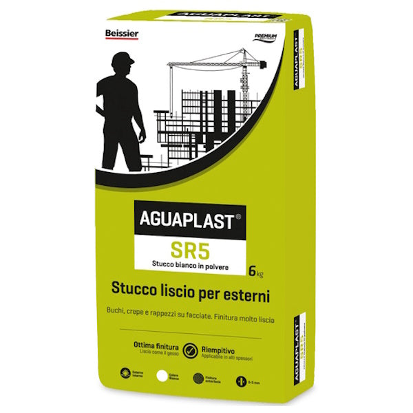 AGUAPLAST SR5 STUCCO IN POLVERE LISCIO BIANCO KG 6