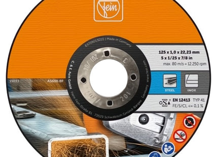 FEIN DISCO DA TAGLIO PIANO D.MM125X1,0X22,23 ACCIAIO/ACCIAIO INOX