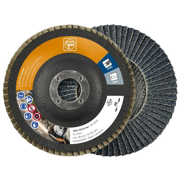 FEIN DISCO ABRASIVO LAMELLARE D.MM125X22,23 ZIRCONIO GR.40