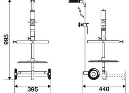 RAASM KIT DI INGRASSAGGIO CARRELLATO PER FUSTI D.MM260-300, KG12-30