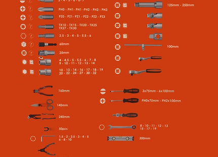 KRINO VALIGIA CON ASSORTIMENTO BUSSOLE E UTENSILI MANUALI DA PZ127