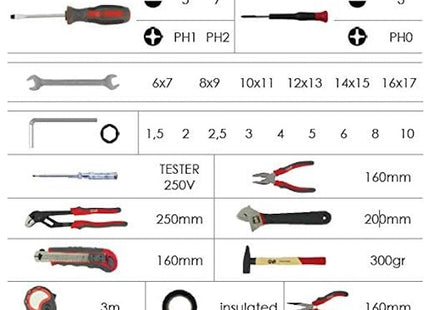 KRINO ASSORTIMENTO DI UTENSILI MANUALI IN ASTUCCIO DA PZ30