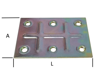 MINUTEX PIASTRA GIUNZIONE 6 FORI MM 50X70X1 ACCIAIO ZINCATO CONF.PZ4