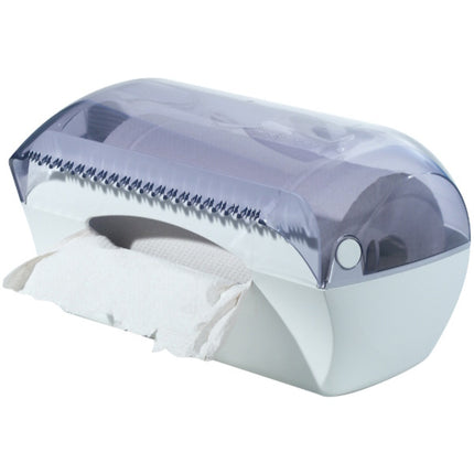 DISPENSER DISTRIBUTORE PER CARTA ASCIUGAMANI IN ROTOLO O FOGLI A V