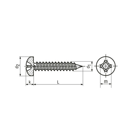 VITE AUTOFILETTANTE TC PH IN ACCIAIO INOX A2 UNI 6954