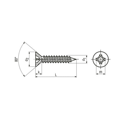 VITE AUTOFILETTANTE TSP PH IN ACCIAIO INOX A2 UNI 6955