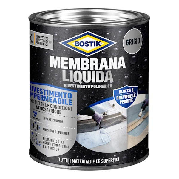 UHU BOSTIK MEMBRANA LIQUIDA RIVESTIMENTO POLIMERICO GRIGIO DA KG1