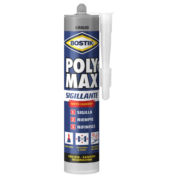 UHU BOSTIK POLY MAX SIGILLANTE GRIGIO IN CARTUCCIA ML280