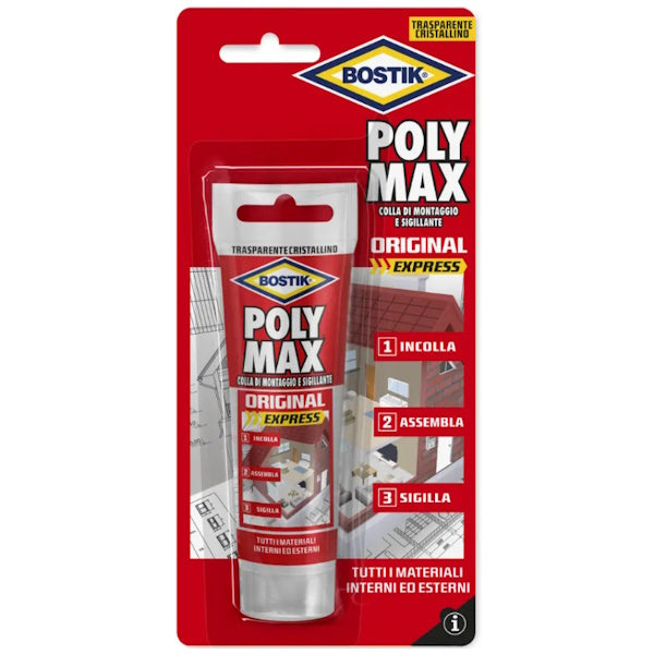 UHU BOSTIK POLY MAX ORIGINAL EXPRESS TRASPARENTE TUBO GR 75