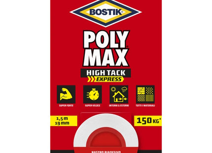UHU BOSTIK POLY MAX NASTRO BIADESIVO HTE MM19X1,5MT BIANCO