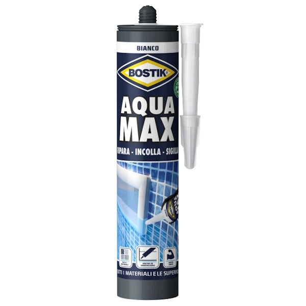 UHU BOSTIK AQUA MAX ADESIVO SIGILLANTE RESISTENTE ALL'ACQUA BIANCO GR425