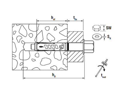 FISCHER TASSELLO TA M-H 8/25 IN METALLO CON DADO CIECO