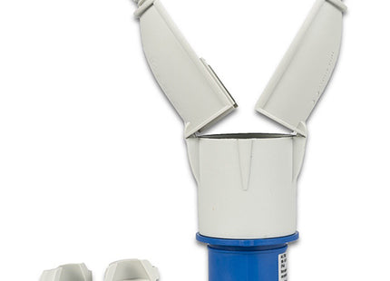 FME ADATTATORE SPINA CEE 2P+T 1 PRESA SCHUKO BIPASSO 10/16A CON GUSCIO