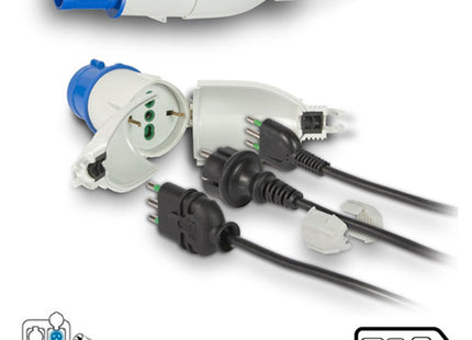 FME ADATTATORE SPINA CEE 2P+T 1 PRESA SCHUKO BIPASSO 10/16A CON GUSCIO