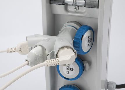 FME ADATTATORE TRIPLO SPINA CEE 2P+T 16A 3 PRESA SCHUKO BIPASSO