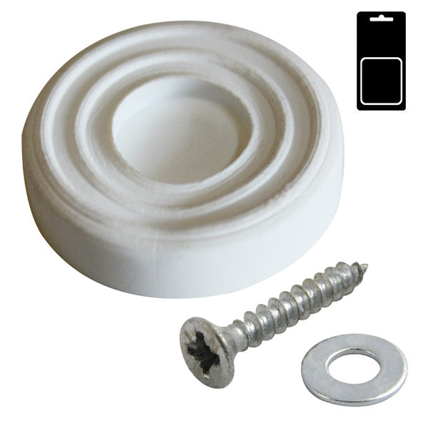 SODIFER SOTTOPIEDI IN GOMMA D.MM23 BIANCO CON VITE BLISTER DA PZ 8