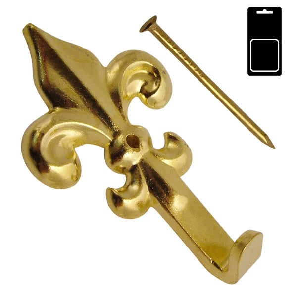 SODIFER GANCI PER QUADRI A GIGLIO IN ZAMA OTTONATO CON CHIODO MM32 PZ 4