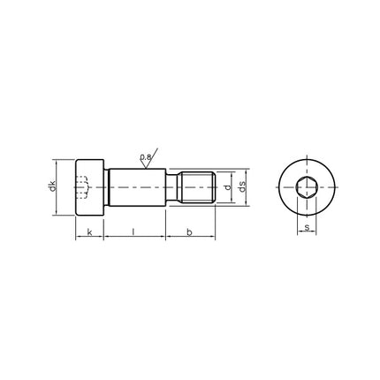 VITE TCEI CON CODOLO RETTIFICATO CL.12.9 GREZZA ISO 7379