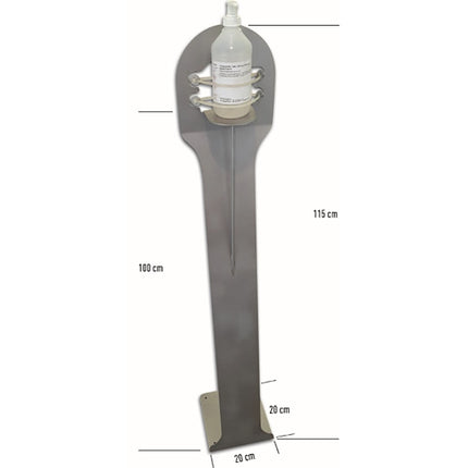 MINUTEX SUPPORTO A PAVIMENTO PER GEL IGIENIZZANTE IN ACCIAIO VERNICIATO*