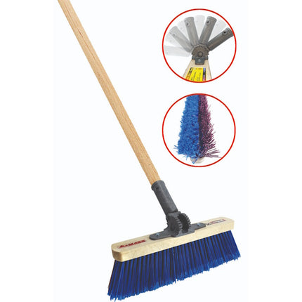 MASS SCOPA DUAL MASS A DOPPIA SETOLA CM33 CON SNODO E MANICO IN LEGNO