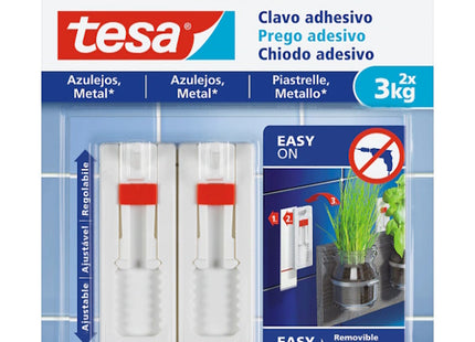 TESA CHIODI ADESIVI REGOLABILI PER PIASTRELLE PORTATA KG3 COLORE BIANCO