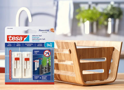 TESA CHIODI ADESIVI REGOLABILI PER PIASTRELLE PORTATA KG3 COLORE BIANCO