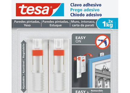 TESA CHIODI ADESIVI REGOLABILI PER MURO POWERSTRIPS PORTATA KG1 BIANCO