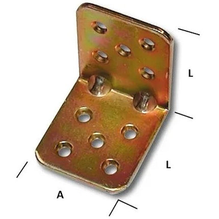 MINUTEX PIASTRA GIUNZIONE PIEGATA LEGGERA CON RINFORZI MM30X30X2 ZINCATA