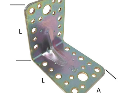 MINUTEX PIASTRA GIUNZIONE PIEGATA NERVATA MM65X85X2,5 IN ACCIAIO ZINCATO