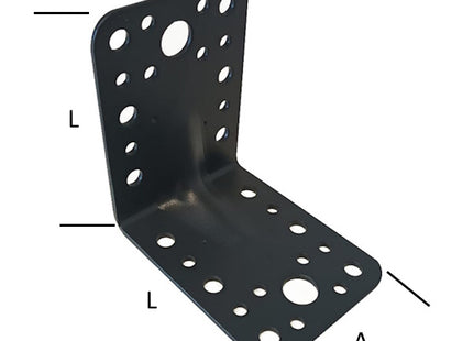 MINUTEX PIASTRA GIUNZIONE PIEGATA NERVATA MM65X85X2,5 IN ACCIAIO GRAFITE