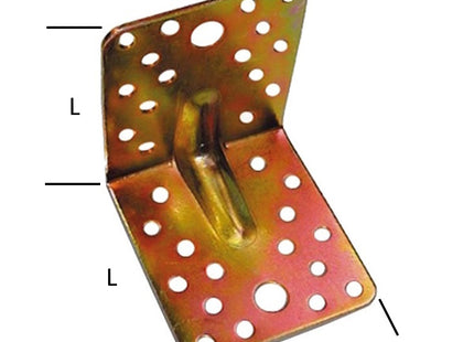 MINUTEX PIASTRA GIUNZIONE PIEGATA NERVATA MM 90X100X3 IN ACCIAIO ZINCATO