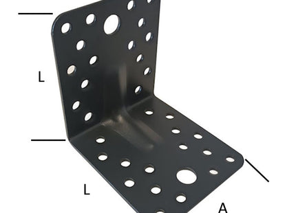 MINUTEX PIASTRA GIUNZIONE PIEGATA NERVATA MM 90X100X3 IN ACCIAIO GRAFITE