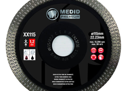 MEDID DISCO DIAMANTATO EXTRA SOTTILE D.MM115X22,23 PREMIUM ART. XX115