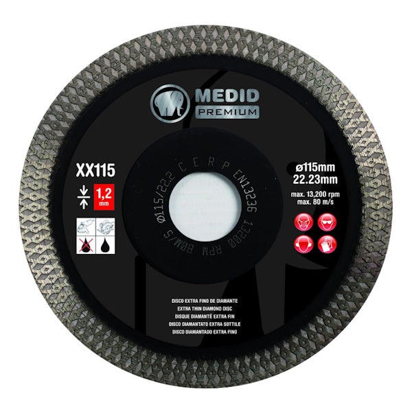 MEDID DISCO DIAMANTATO EXTRA SOTTILE D.MM115X22,23 PREMIUM ART. XX115