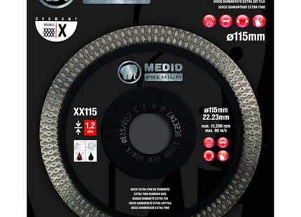 MEDID DISCO DIAMANTATO EXTRA SOTTILE D.MM115X22,23 PREMIUM ART. XX115