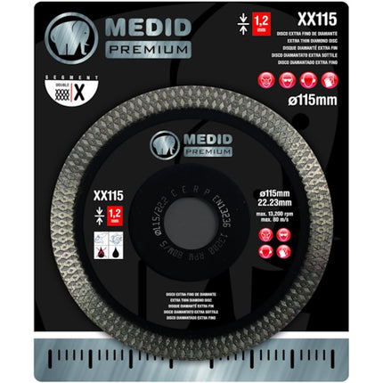 MEDID DISCO DIAMANTATO EXTRA SOTTILE D.MM115X22,23 PREMIUM ART. XX115