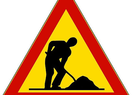 3G ITALIA CARTELLO TRIANGOLO LAVORI IN CORSO CM90 F.383 IN METALLO