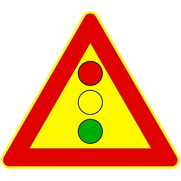 3G ITALIA CARTELLO TRIANGOLO SEMAFORO CM90 F.404 IN METALLO