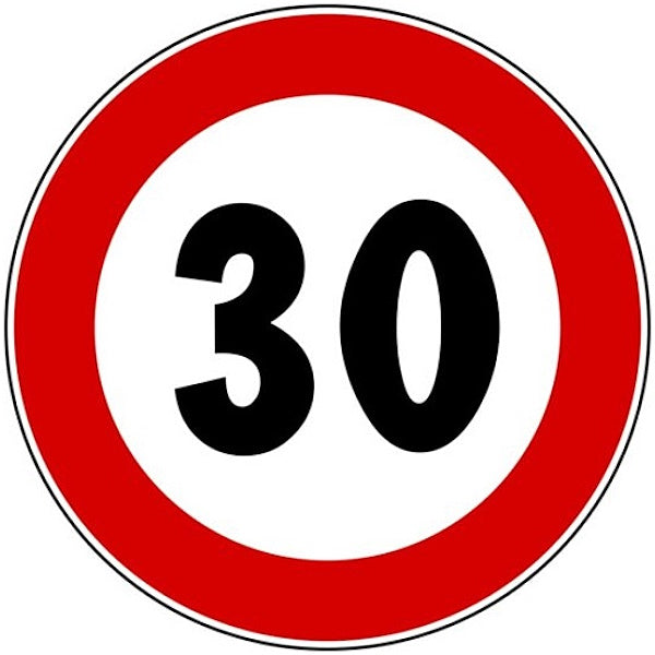 3G ITALIA DISCO LIMITE MAX DI VELOCITA' 30 KM/H CM60 F.50 IN METALLO